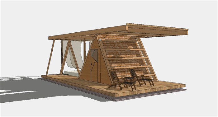 12个民宿小木屋建筑方案SU模型(2)